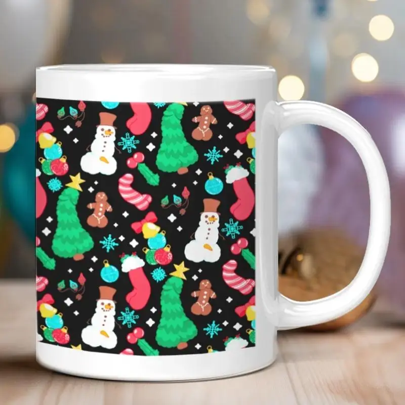 Merry Christmas Ceramic Coffee Mug 11oz/15oz Funny Coffee Mug, Stylish Drinkware, Happy New Year Gift, Printed Coffee Mugs for Christmas Day, Christmas Gift for Kids Girls Boys