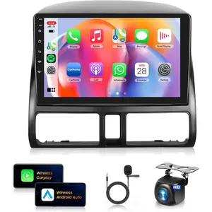 RIMOODY 9-Inch Carplay Touchscreen Car Video Player for Honda CRV 2002-2006/2014-2018 [2+64G] with Wireless Carplay, Android Auto, GPS, WiFi, Bluetooth, FM/RDS, Mirror Link, SWC + Backup Camera (Father's Day Gift)
