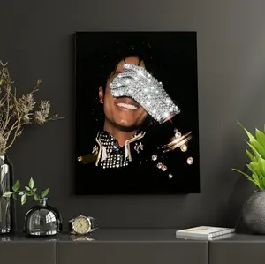 Michael Jackson Glove Poster, King of Pop Wall Art, Luxury Black Gold MJ Print, Iconic Music Legend Decor, Celebrity Wall Art Gift (NO FRAME)
