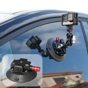 4.5in Pump-actived Vacuum Camera Suction Mount Boats Windshield & Window Mount for Nikon Canon Sony Camcorder DSLR Gopro (Titanium) Wireless Video