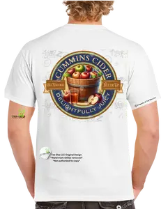 Cummins Cider - men's funny T-shirt- Menswear Casual Crewneck Cotton Tshirt Shortsleeve Slogan Tees