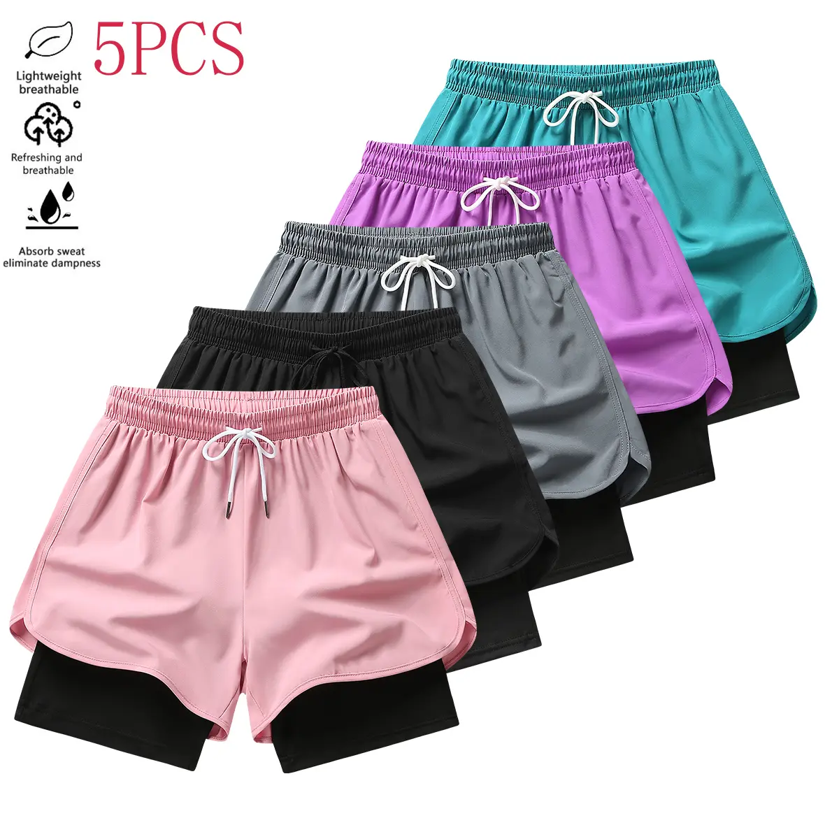 5 pieces of women's summer shorts - fashionable multi-purpose bottoms for daily wear, outdoor leisure and sports shorts - a gift for her tiktok shop deals,back to school shopping