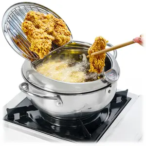 Stainless Steel Deep Frying Pan with Lid & Oil Filter Rack Gas & Induction Compatible Cookware for Table Cooking TikTok Shop Black Friday Find