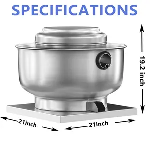 Exhaust Fan, Commercial Kitchen Grease Upblast Centrifugal Fan, 0.25HP 110V 1500-1700 CFM Aluminum UL705 Wall Roof Mount Restaurant Food Truck