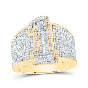 1 1/2Ctw-Dia P1 Number "1" Men's Ring (8.28 grams)