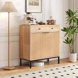 2-Door Buffet Cabinet with Adjustable Shelves & Drawer, Modern Wood Sideboard Storage Cabinet, Coffee Bar Console Table for Kitchen, Living Room, Dining Room, Entryway