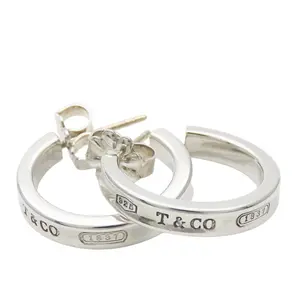 Pre-owned Tiffany & Co. Sterling Silver 925 (Ag925) Small Leather Goods 1837 Silver Earrings