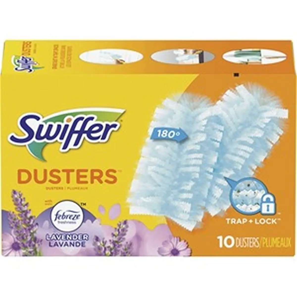 SWIFFER PGC21461 Duster Refill - Pack of 10, Soothing Vanilla & Lavender Scents, Coated Fiber, Dust-Trapping, Multi-Surface Household Cleaning Supplies with Allergy Relief, Soothing Scents