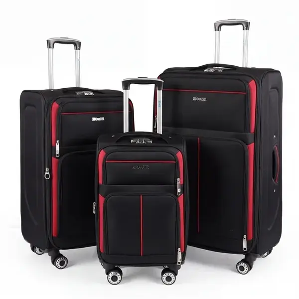 New York Xpress 3-Piece Softside Expandable Spinner Luggage Set - Lightweight 20/26/30 in Suitcases with Wheels, Black