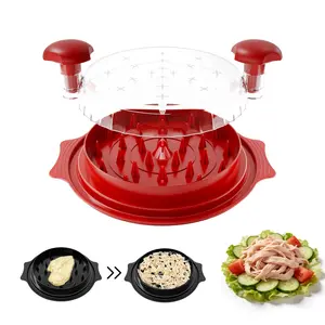 Chicken Shredder Large Chicken Breast Shredder Tool Twist with Brush&Fork, Visible Meat Shredder Machine, Anti-Slip Strip, Ergonomic Handle