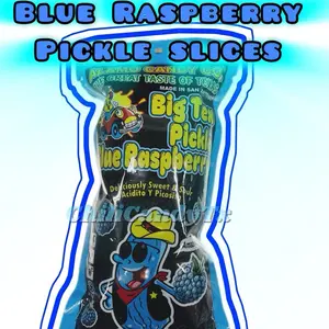 Blue Raspberry Big Tex Pickle Slices - Deliciously Sweet & Sour Acidito Y Picoso Candy Snack