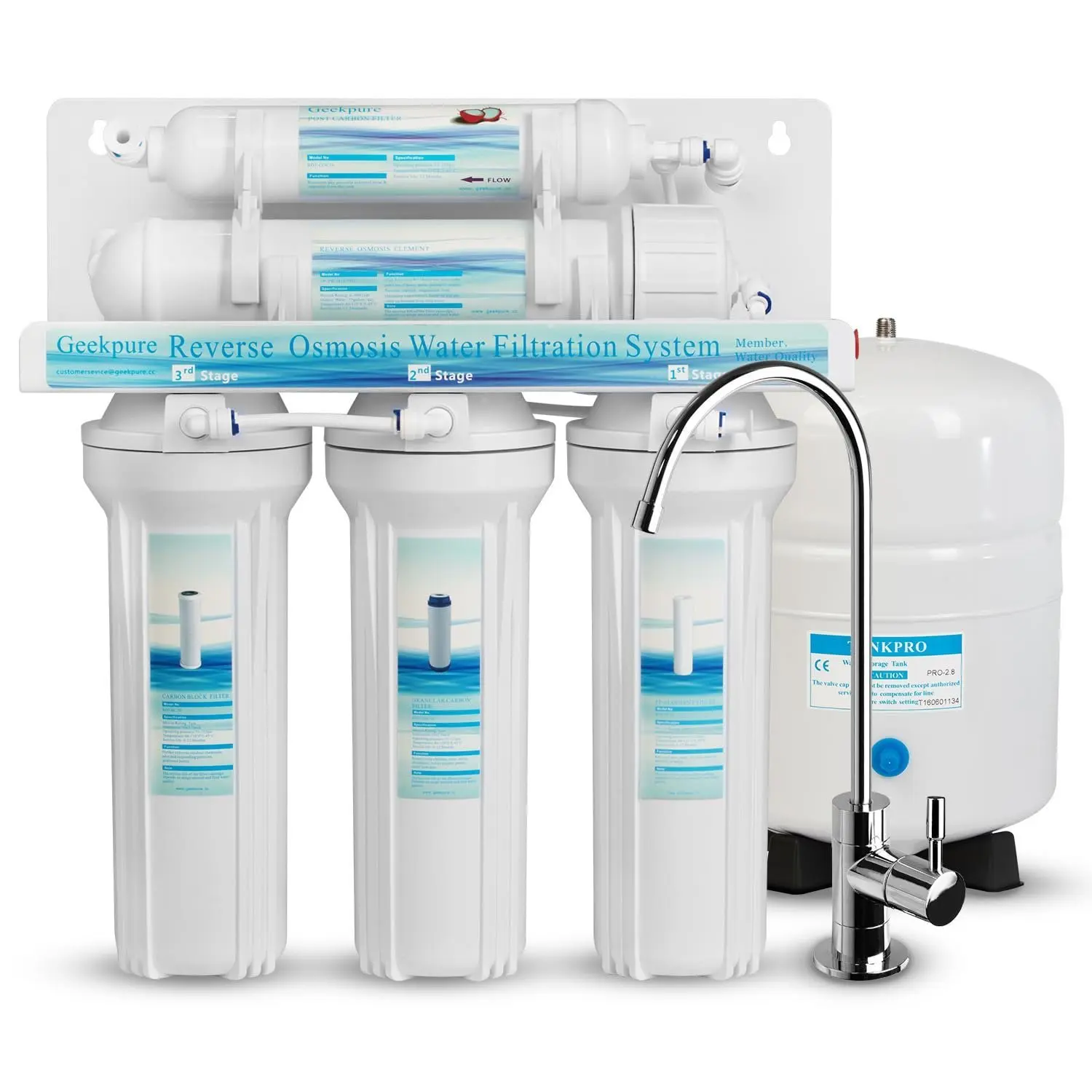 5-Stage Reverse Osmosis Drinking RO Water Filter System-75GPD
