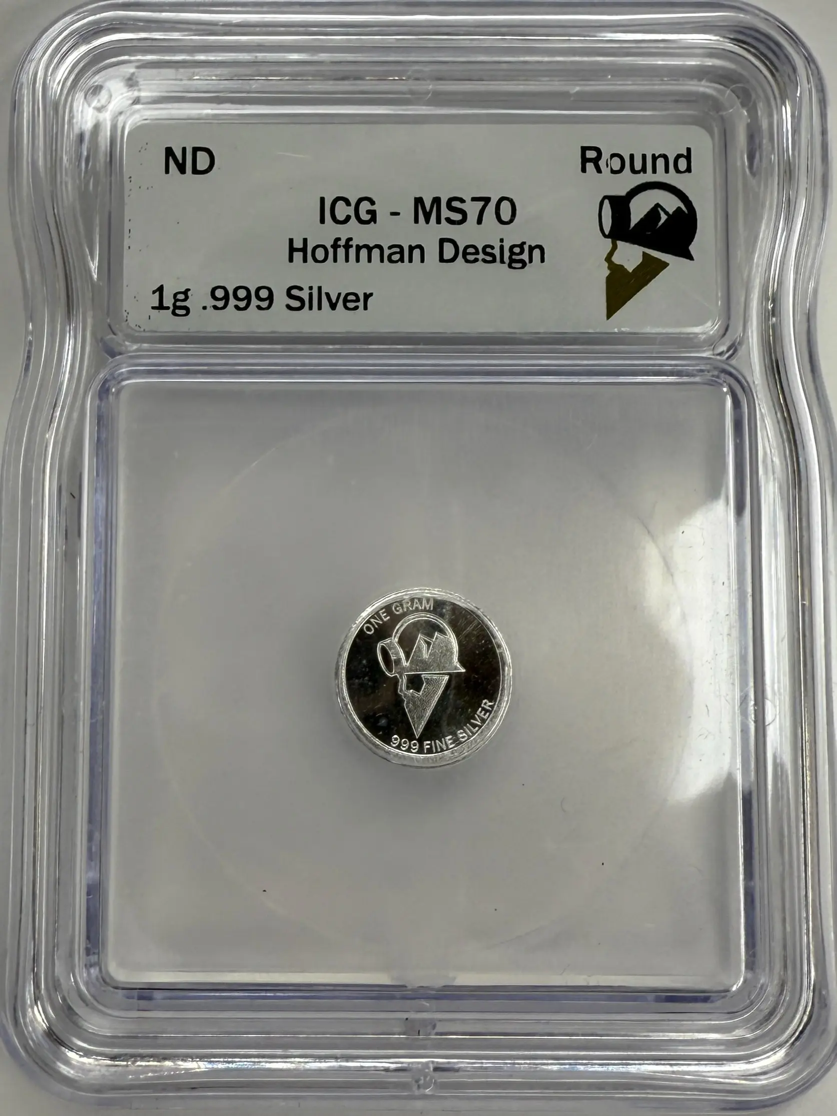 Hoffman Gold Certified 1 Gram 999 Silver MS70