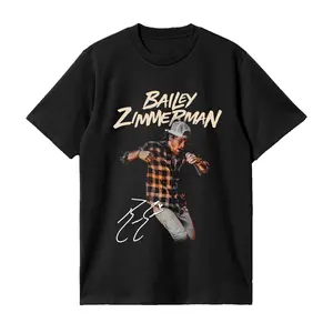 Women's Bailey Zimmerman Print Cotton Short-Sleeve Round Neck Fitted Tshirt - Casual Streetwear Young Country Trend Top, Style 10129, Lady Clothes, Women's Clothes, Womenswear
