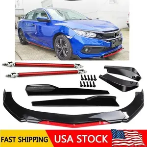 For Honda Civic Sedan16-21 Front Bumper Lip Splitter Spoiler Body Kit Side Skirt