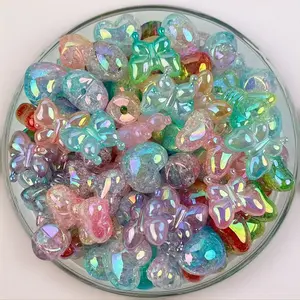 20pcs Glittering Ice Crack Beads, DIY Craft Kit, Shiny Decorative Beads, Perfect for Jewelry Making, Phone Chains, Keychains, Hair Ties
