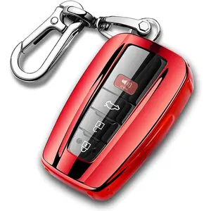 New Upgrade for Toyota Key Fob Cover with Keychain Soft TPU Key Fob Case All-Around Protection Key Case Compatible with 2018-2021 Toyota Camry RAV4 Avalon C-HR Prius Corolla Highlander