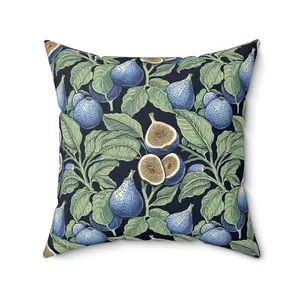 Microsuede Cushion / William Morris Inspired - Sliced Figs