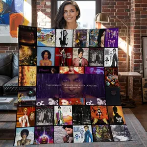 Prince Purple Rain Fleece Blanket, Prince Purple Vintage Personalized Fleece Blanket, Personalized Fleece Blanket, Prince Fans Gifts