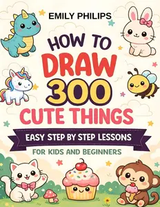 How to Draw Cute Things: Easy Step-by-Step Drawings with 300 Cute Designs for Kids and Beginners, Paperback
