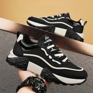 Men's shoes 2025 spring new thick sole anti-slip wear-resistant casual fashionable shoes men's fashion all the way up daddy shoes