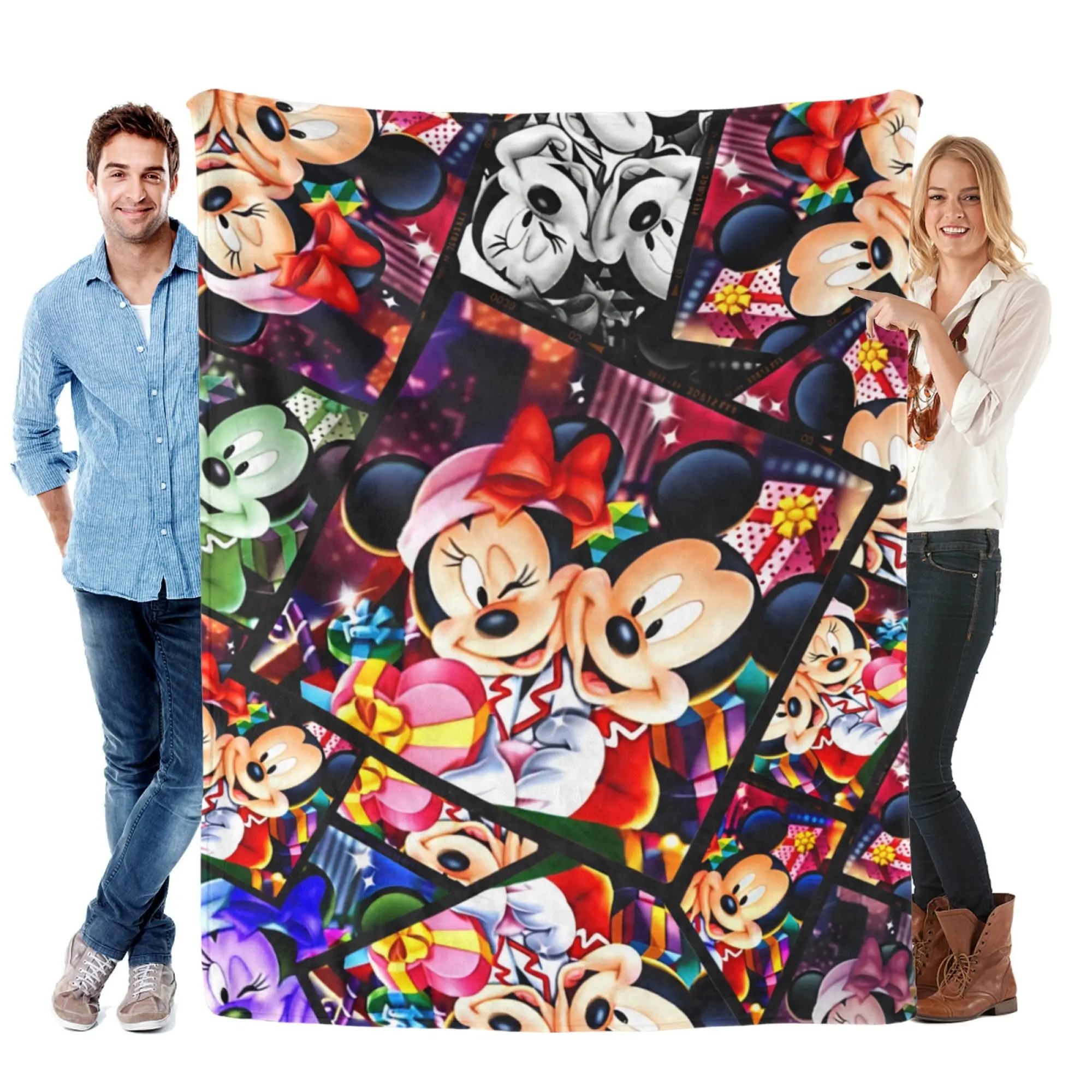 Disney Mickey & Minnie Premium Fleece Blanket - Soft, Fluffy Fleece Throw, Cozy Cartoon Graphic Throw Blanket for Room Decor, Gift, Soft Throw Blanket