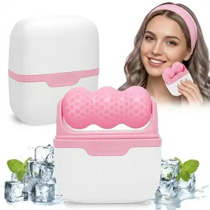 Double-Head Ice Facial Roller - Home Use Ice Face Massager for Puffiness, Wrinkles, Skin Soothing