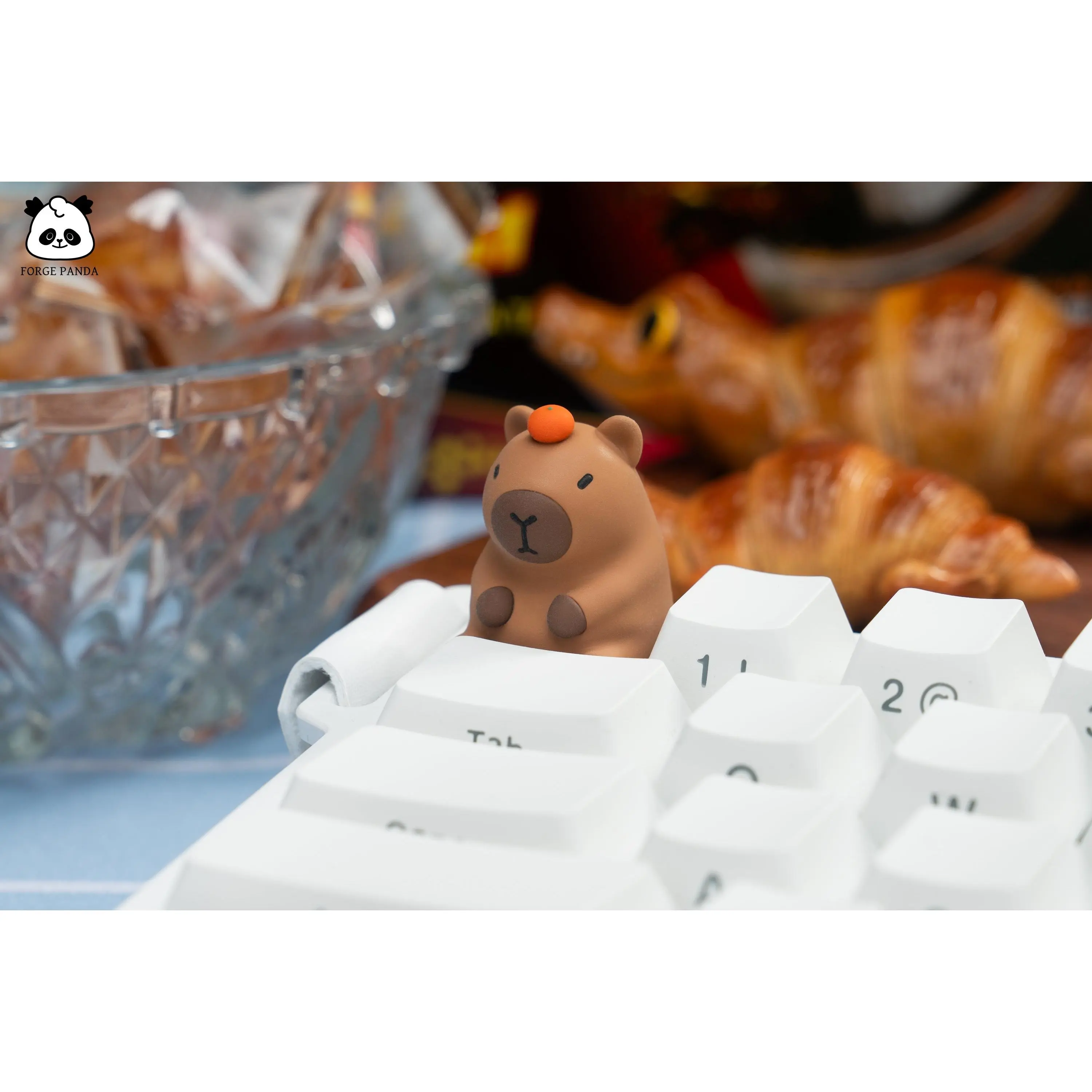 Zen Capybara Keycap – Orange Edition (Keycap) - Forge Panda Originals