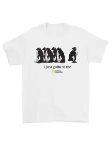 National Geographic Penguin Print T-Shirt, Unisex Casual Streetwear Tee, Perfect Gift for Men and Women, Comfortable Daily Wear