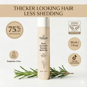 VitaGrove (Formerly VitaGrow) Hair Growth Roll-On Serum – 9 Active Ingredients with 3% Rosemary & Biotin – DHT Blocker – Redensyl & Anagain – Nourishes Roots & Strengthens Follicles – Paraben & Sulfate Free – Precision Scalp Applicator – Non-Oily Formula