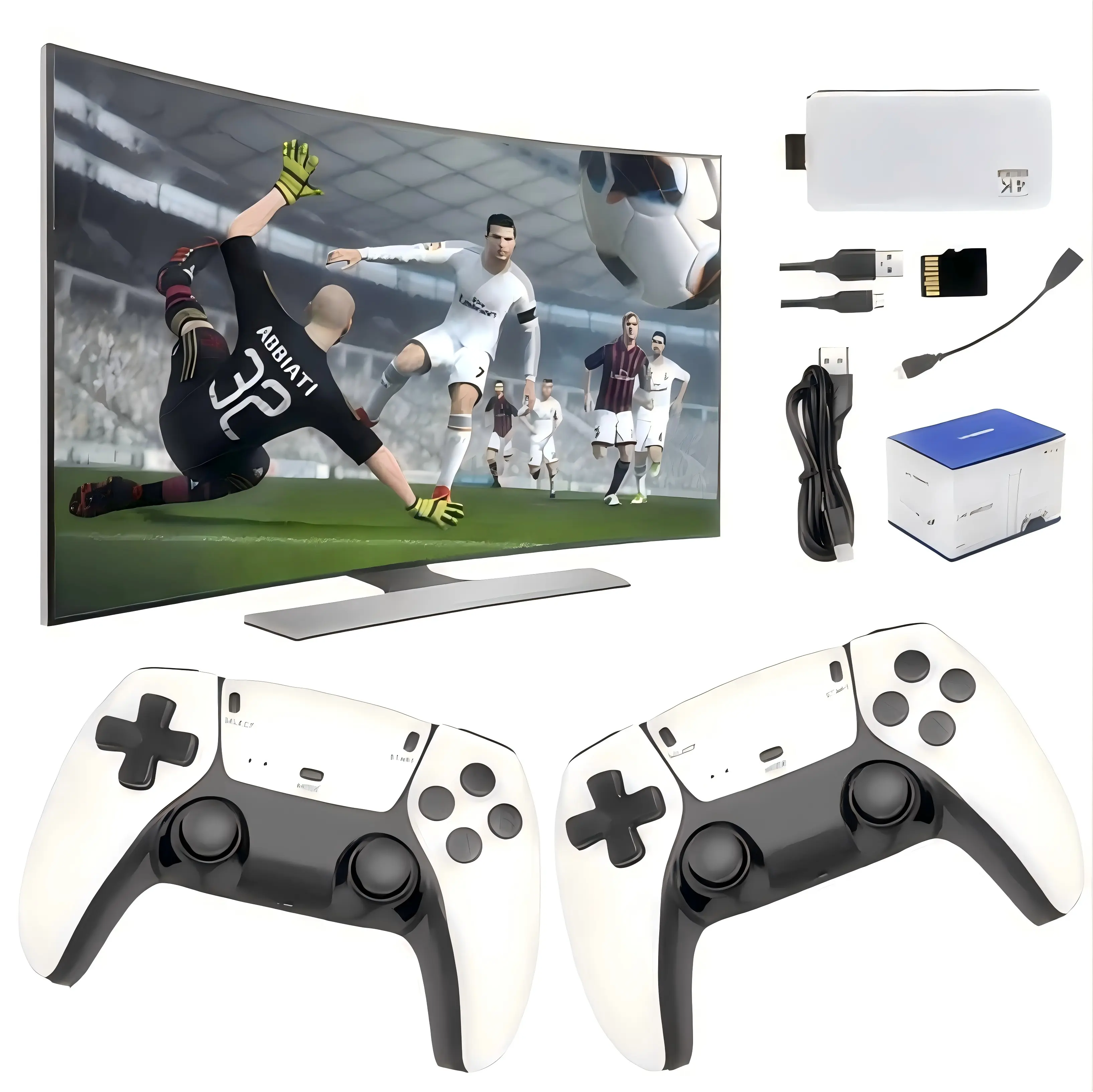 Mass Games Retro Game Console  2 Wireless Controllers 4K Output & 64GB SD Card Perfect for Kids & Adults - Portable Gaming System