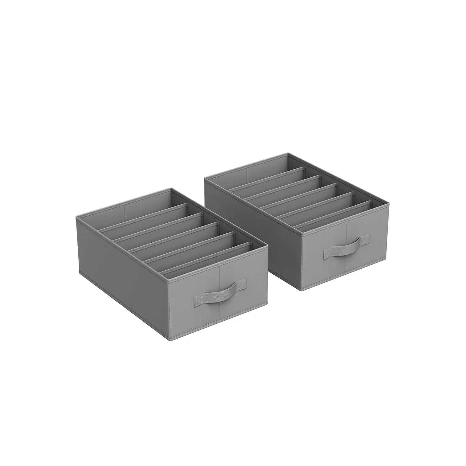 SONGMICS Large 6-Compartment Foldable Durable Rectangle Drawer Organizer, Modern Multifunctional Home Storage Bin for Clothes, Durable Storage Organizer, Multifunctional Storage Bin