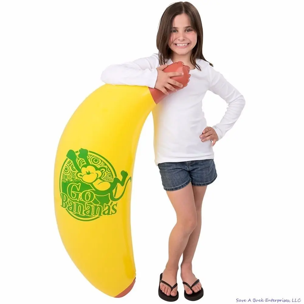 48" Inch Giant Inflatable Banana Inflate -  Blow Up Luau Swim Pool Balloon Beach Noodle