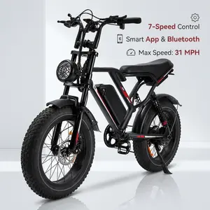 Smart Peak 1500W Ebike 48V 17.5Ah Removable Battery 31MPH 20" Fat Tire Dual Shock Absorber Adults Electric Bike for Mountains Snow Sand Road Folding High-Powered E-Bike electric  bicycles