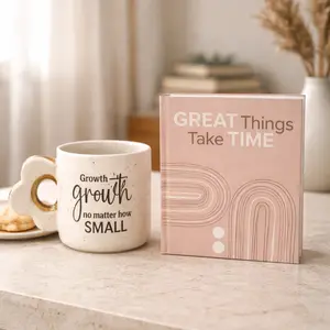 Inspirational Mug & Book Gift Set | Self Care Gift for Women | Motivational Affirmation Mug Bundle | Encouragement Gift Box