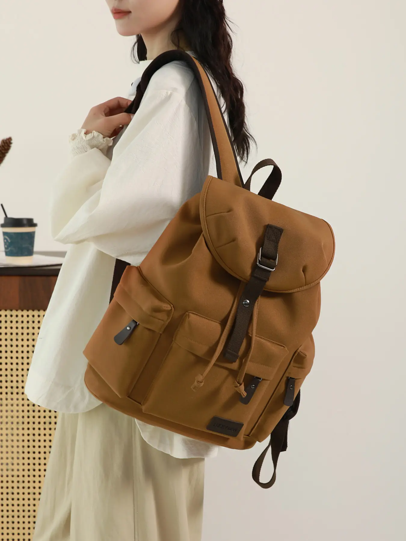 Fashionable Casual Simple College School Backpack, Large Capacity Durable Versatile Bag for Daily Travel School Use, Stylish Design for Men Women Kids, Everyday Backpack