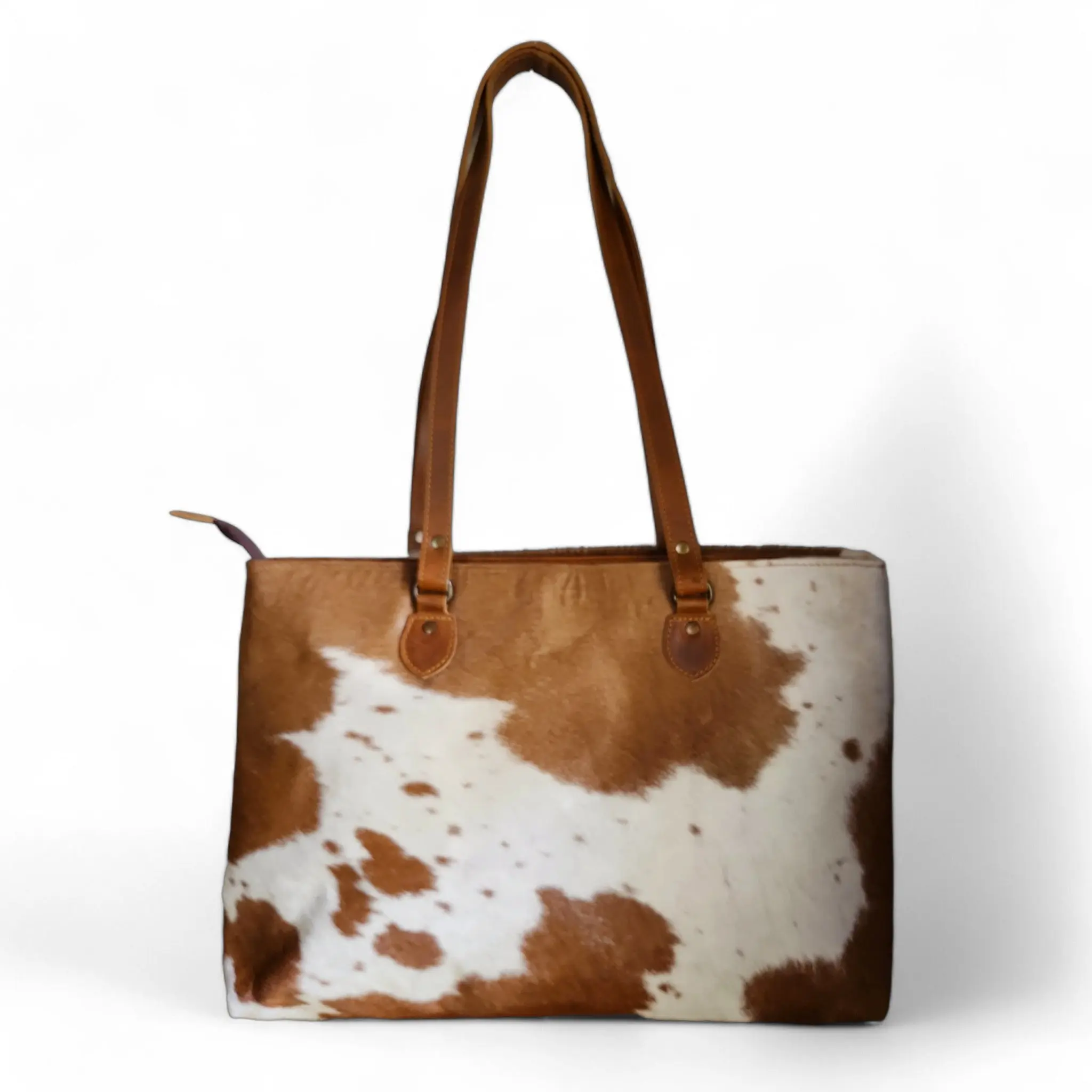 Genuine Cowhide Large Tote Highlands Cowhide Tote Bag Saddle