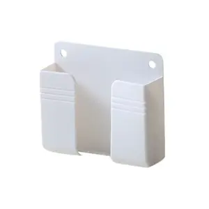 Wall-Mounted Storage Box Phone Stand Adhesive Bedside Organizer Phone Charging Holder Remote Control Storage Box