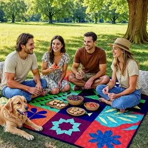 Waterproof Picnic Blanket Beach Outdoor Camping Mat Extra Large Foldable Cute Big Travel Essential Accessories Gift Park Patio Lawn Garden Grass Ground PlayMusic Festival Concert Must Have