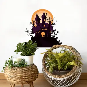 Halloween window sticker castle party wall decoration sticker window glass sticker wall sticker Decorative Ornaments
