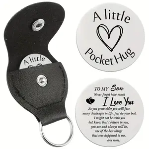Engravable Metal Keychain Gift for Son, Durable Sentimental Mother-Son Keepsake Memento for Birthdays, Christmas & Graduation, Personalized Custom Jewelry Souvenir