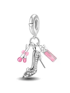 Fashionable Heart & Crown & High Heel Design Charms, Stylish Playful Charm, Fashionable Jewelry for Women & Girls, Trendy All-match & Exquisite Jewelry for Birthday Gift, Trendy Jewellery Accessories