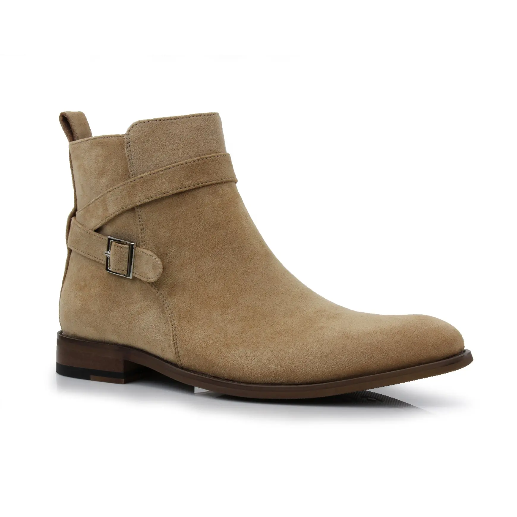 Polar Fox Derrick strapped chelsea boots, in Suede Beige, Men's Size 6.5 - 13