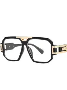 Unisex Vintage Top Bar Design Geometry Frame Eyeglasses, Square Eyed Glasses, Square Browline Glasses, 2024 New Style Trendy Casual Anti Blue Light Eyeglasses for Everyday Use, Fashion Accessories for Outdoor Activities