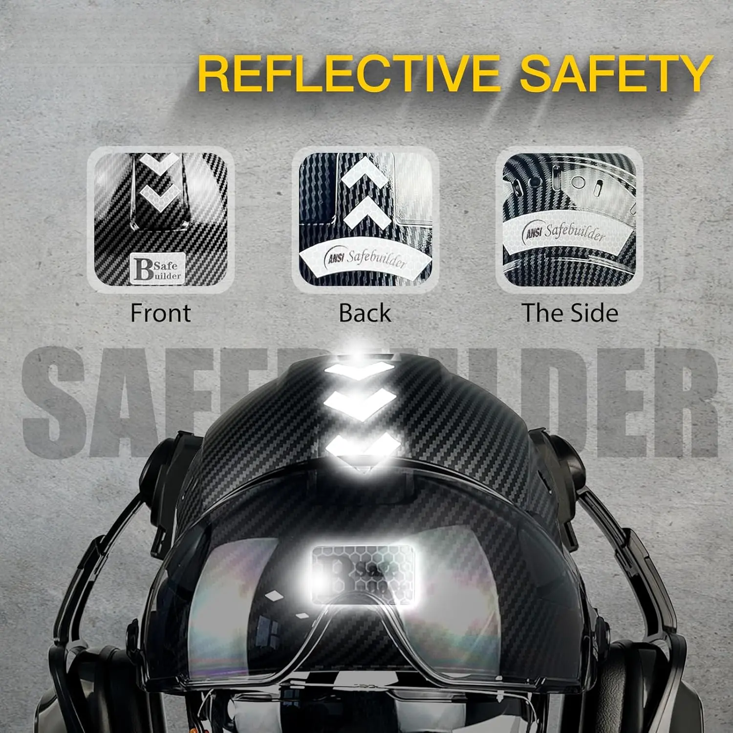 Industrial Safety Helmet with Visor Ear Muffs Hard Hat with Visor Vented Hardhats Construction Work Head Protection Face Shield Hearing Protection Industrial Safety Helmet with Visor Ear Muffs Hard Hat with Visor Vented Hardhats Construction Work Head Protection Face Shield Hearing Protection