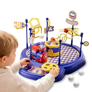 Electric STEM toy train set, floating ball science toy, adjustable airflow, hand-eye coordination and concentration training board game, suitable for boys and girls aged 4-8 and up.