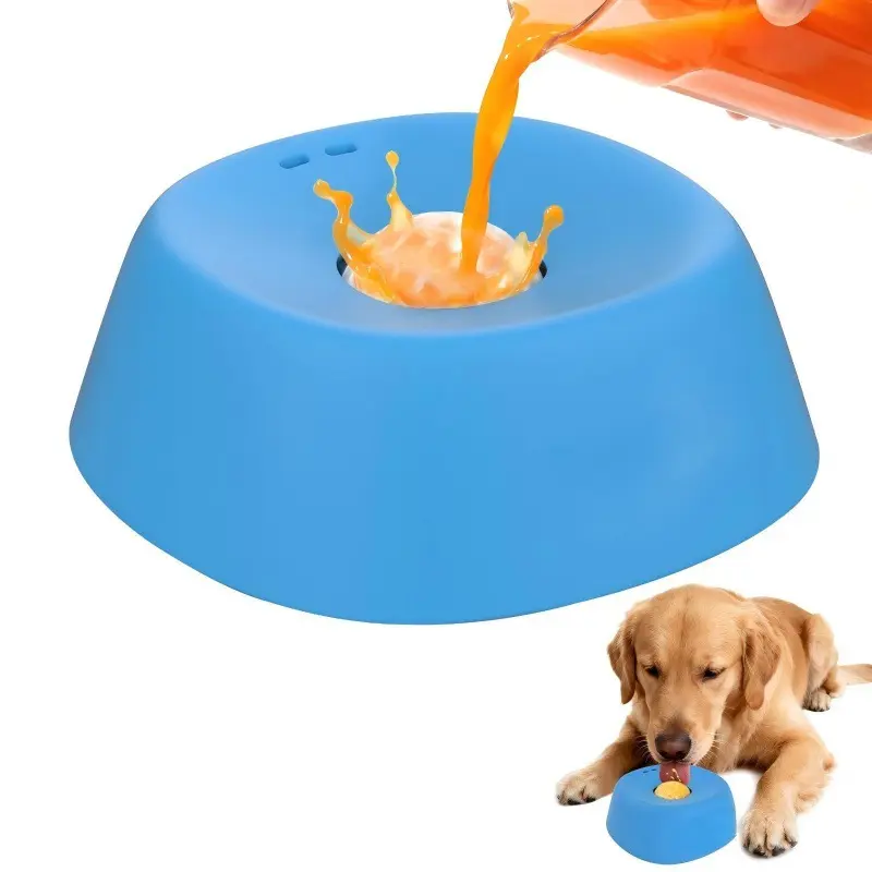 Dog Slow-Feeding Spherical Lick Bowl - Polypropylene Dog Feeding Dish with Ball Pattern, 15x15x6cm, 200g Pet Supply