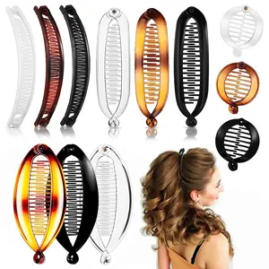 12PCS Banana Clips Hair, Banana Clip Clincher Combs for Thick Thin Hair, Vintage Fishtail Fish Shape Comb, Curly Lady Ponytail Bun Holder Jaw Clamp Retro Accessory Set for Women Girls