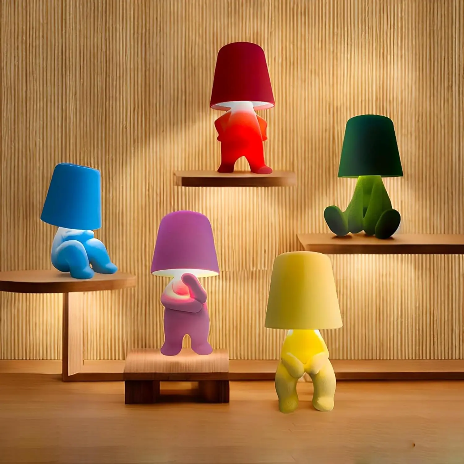 Cute Doll Design Mini Table Light, 1 Count USB Rechargeable 3-level Dimmable Night Light, Decorative Light for Bedroom, Living Room, Office, Nightligh