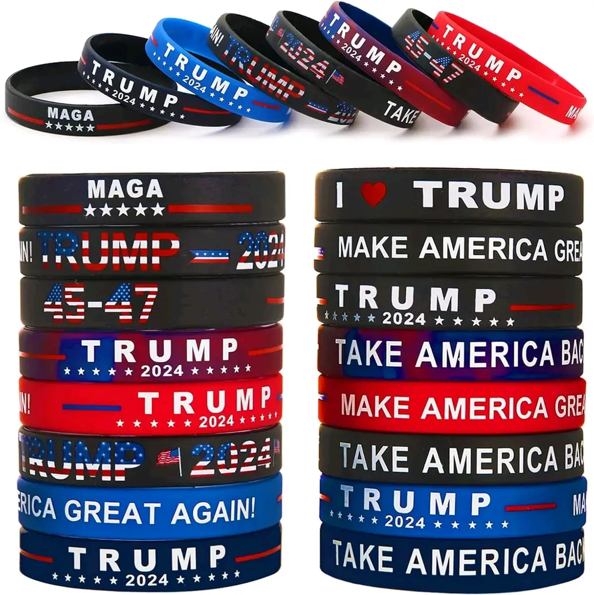8Pcs 2024 Trump Bracelet,Donald Trump MAGA Take America Back for President 2024